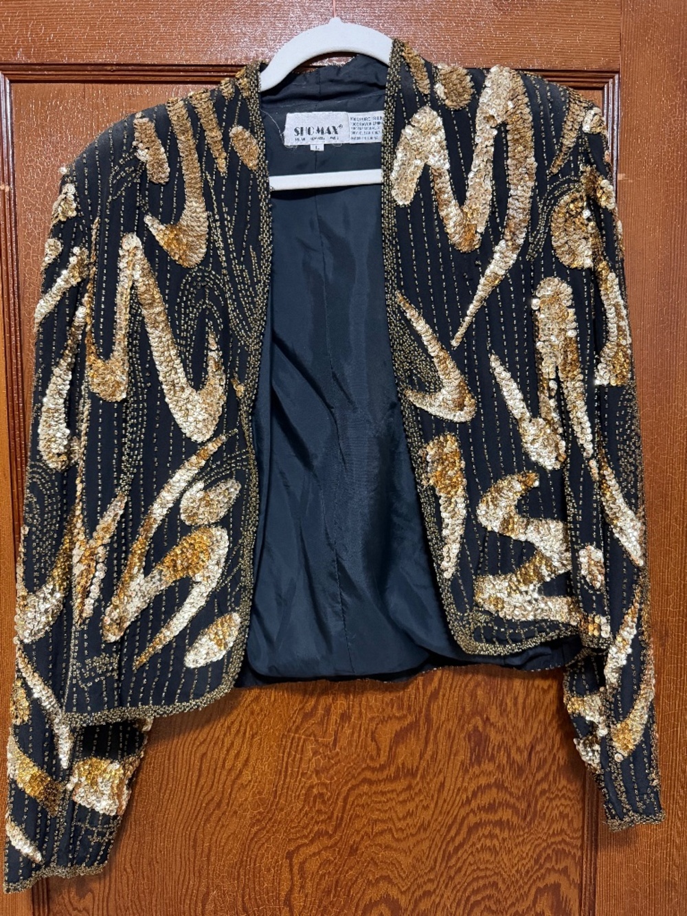 Vintage Bead and Sequin 100% pure silk jacket